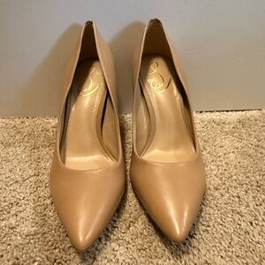 Sam Edelman Nude Pointed Toe Pumps | Size 7.5 Wide | Classic Heels